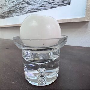 Crate & Barrell “Direction” Candle Holder w White Sphere Candle. 2 available!